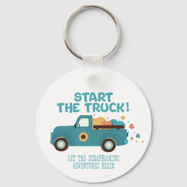 CROPTOBERFEST 2024 BUTTON #2 - Start the Truck! B Key Ring (Front)