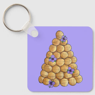 Croquembouche Choux Bun Cream Puffs Wedding Cake Key Ring