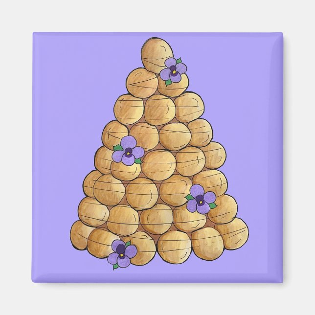 Croquembouche Choux Bun Cream Puffs Wedding Cake Magnet (Front)