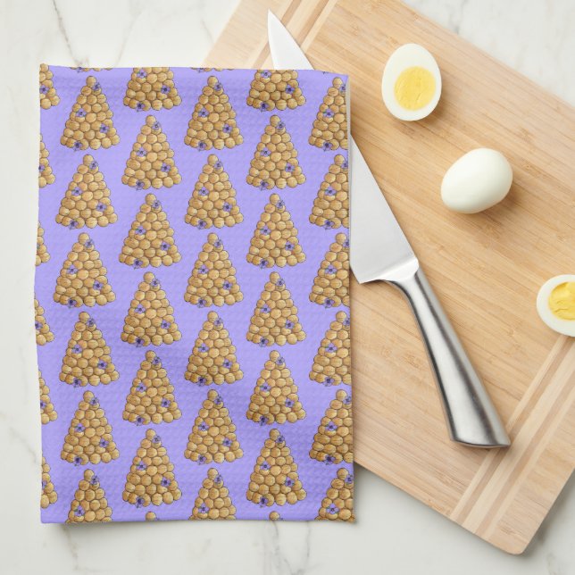 Croquembouche Choux Bun Cream Puffs Wedding Cake  Tea Towel (Quarter Fold)