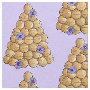 Croquembouche Choux Buns Pansy French Wedding Cake Fabric