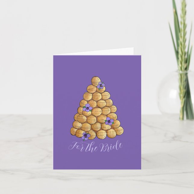 Croquembouche Choux Pastry Wedding Cake Bride Card (Front)