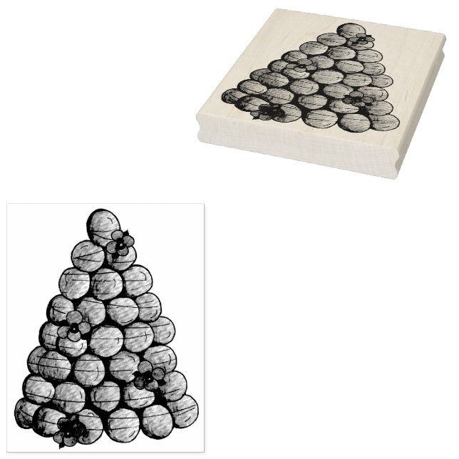 Croquembouche French Pastry Choux Bun Wedding Cake Rubber Stamp (Stamped)