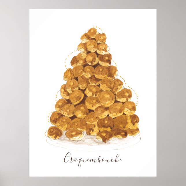 Croquembouche watercolor poster (Front)