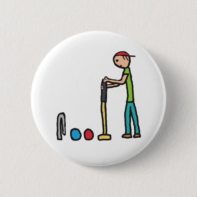 Croquet 6 Cm Round Badge (Front)