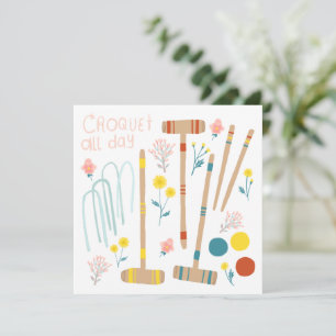 CROQUET ALL DAY Lawn Games Cute Greeting Note Card
