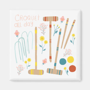 CROQUET ALL DAY Lawn Games Fun Cute Magnet