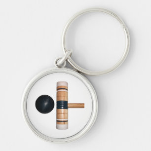 Croquet Ball and Mallet Key Ring
