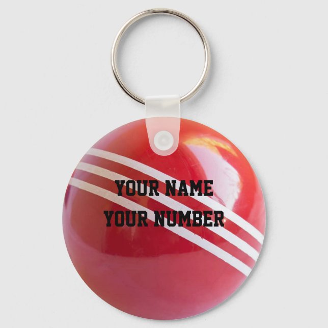 Croquet Ball Keychain ID Tag YOUR NAME & Number (Front)