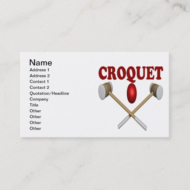 Croquet Business Card (Front)