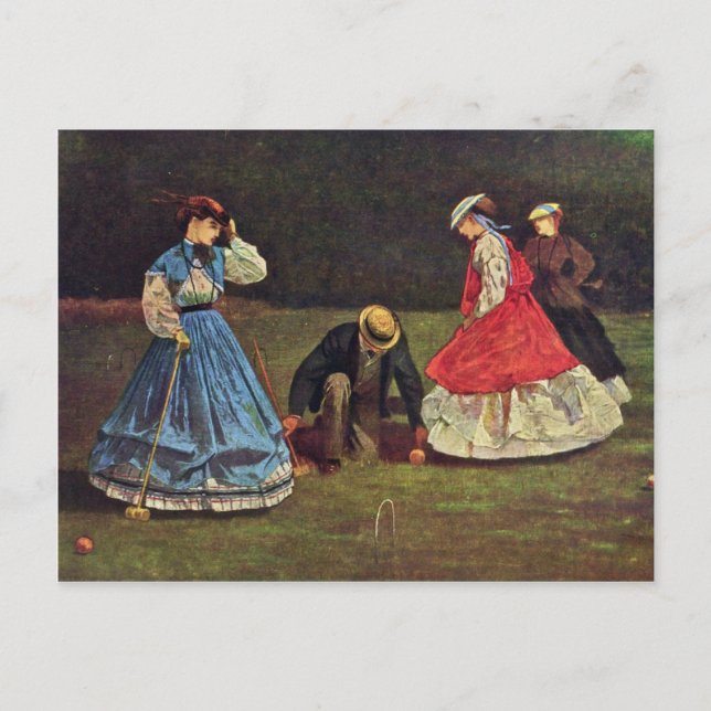 Croquet By Homer Winslow (Best Quality) Postcard (Front)