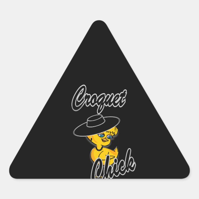 Croquet Chick #4 Triangle Sticker (Front)