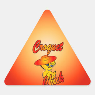Croquet Chick #5 Triangle Sticker