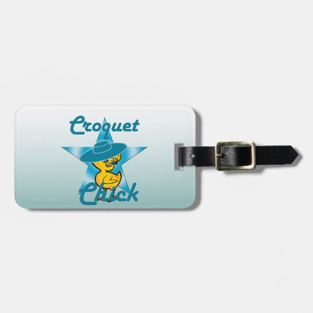Croquet Chick #7 Luggage Tag (Front Horizontal)