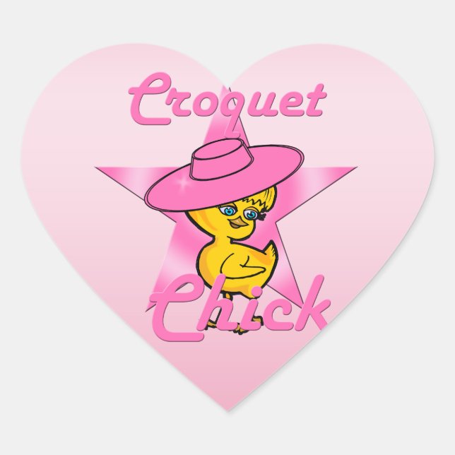 Croquet Chick #8 Heart Sticker (Front)