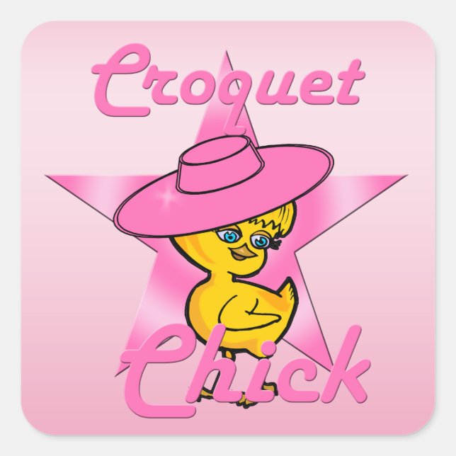Croquet Chick #8 Square Sticker (Front)