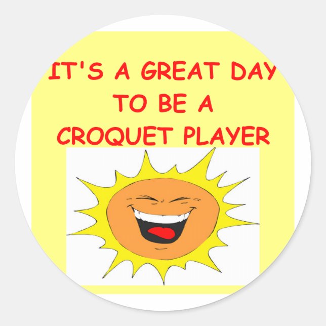 CROQUET CLASSIC ROUND STICKER (Front)