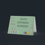 Croquet Game Custom Birthday Card<br><div class="desc">Add your own message to create a personalised birthday card or the perfect custom card for any occasion. This greeting card is ready for your own custom message on the front and the inside. It's perfect for anyone who loves to play croquet with illustrations of croquet mallets and balls set...</div>