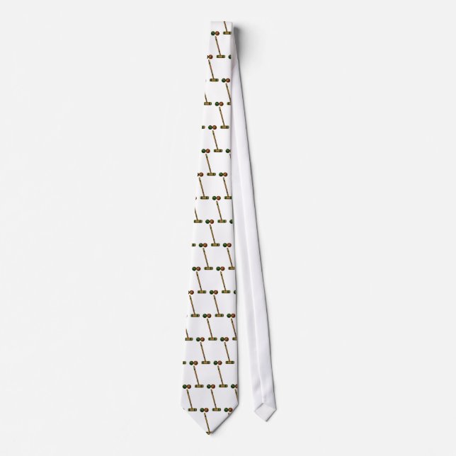 Croquet Mallet and Balls Tie (Front)