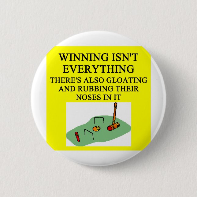 croquet palyer 6 cm round badge (Front)