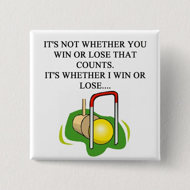 CROQUET player 15 Cm Square Badge (Front)