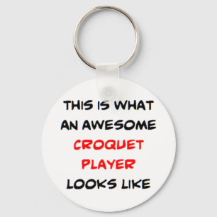 croquet player, awesome key ring