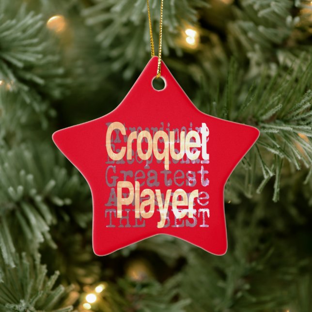 Croquet Player Extraordinaire Ceramic Tree Decoration (Tree)
