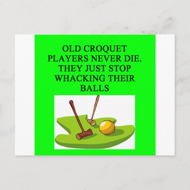 CROQUET player joke Postcard (Front)