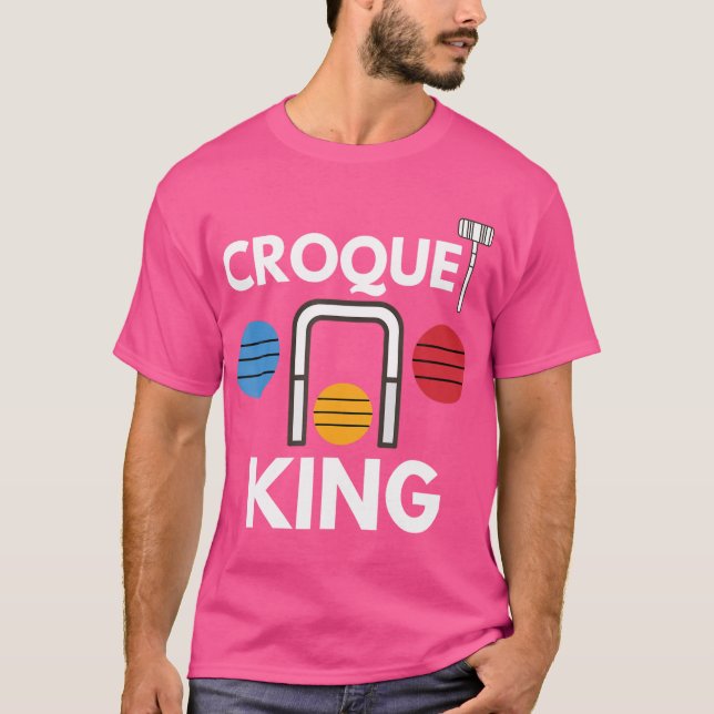 Croquet Player Wicket Club Lawn Game Saying Funny  T-Shirt (Front)