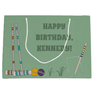 Croquet Set, Jade Green, Personalised Large Gift Bag