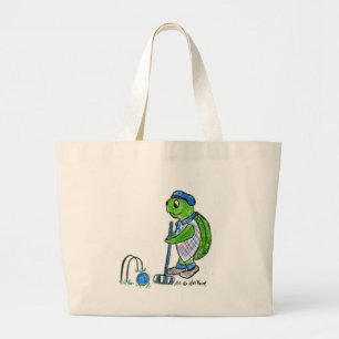 Croquet Turtle Large Tote Bag