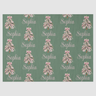Croquette Bow Christmas Tree Personalized Name Tissue Paper