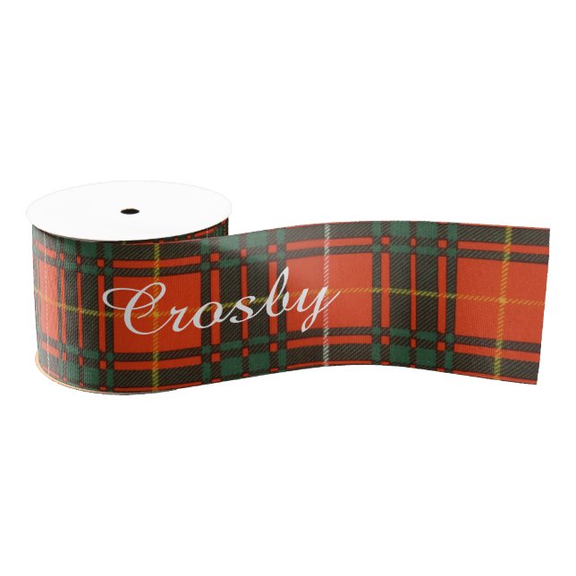 Crosby clan Plaid Scottish tartan Grosgrain Ribbon (Spool)