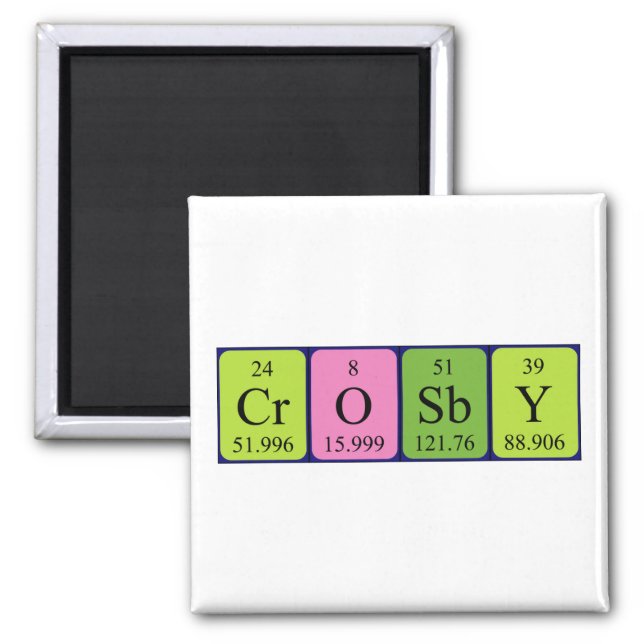 Crosby periodic table name magnet (Front)