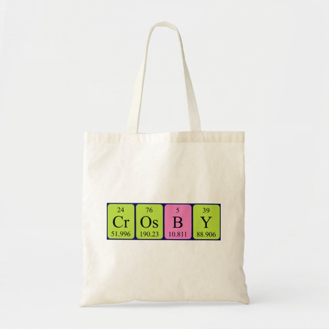 Crosby periodic table name tote bag (Front)