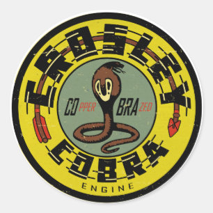 Crosley Cobra Engine distressed vintage sign repro Classic Round Sticker