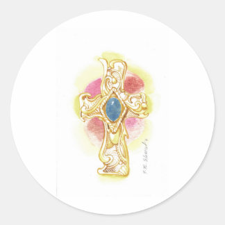 Cross #2 classic round sticker