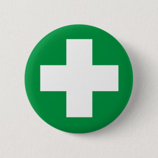 Cross 6 Cm Round Badge