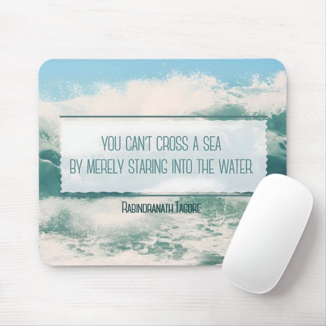 "Cross a sea" Inspirational Quote Mouse Mat (With Mouse)