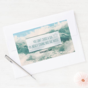 "Cross a sea" Inspirational Quote Rectangular Sticker