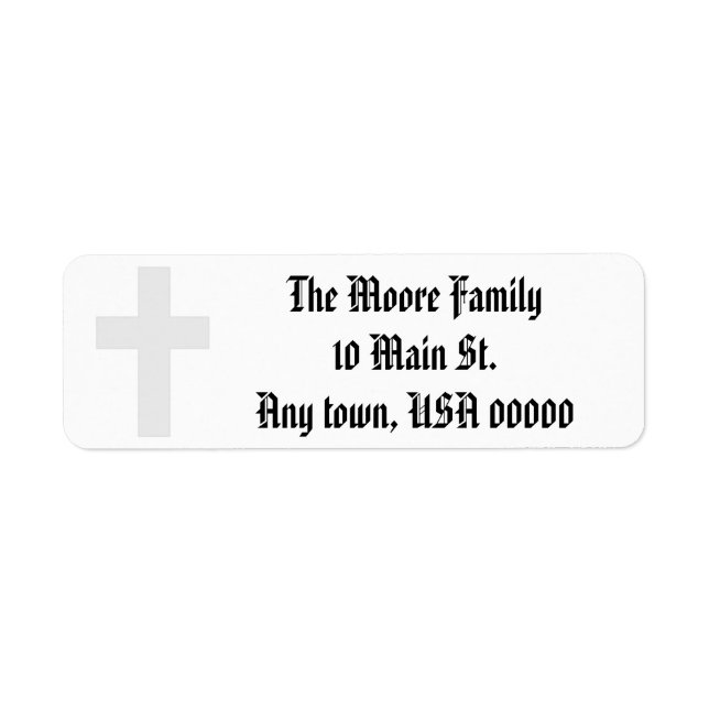 "Cross" Address Labels (Front)