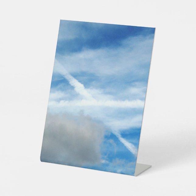 Cross Among Clouds Photo Pedestal Sign (Front)