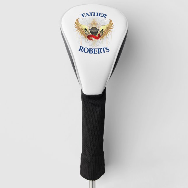 Cross and Angel Wings Golf Head Cover (Front)