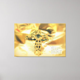 Cross and Bible Quote - Christianity Canvas Print