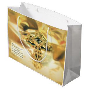 Cross and Bible Quote - Christianity Large Gift Bag