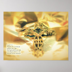 Cross and Bible Quote - Christianity Poster