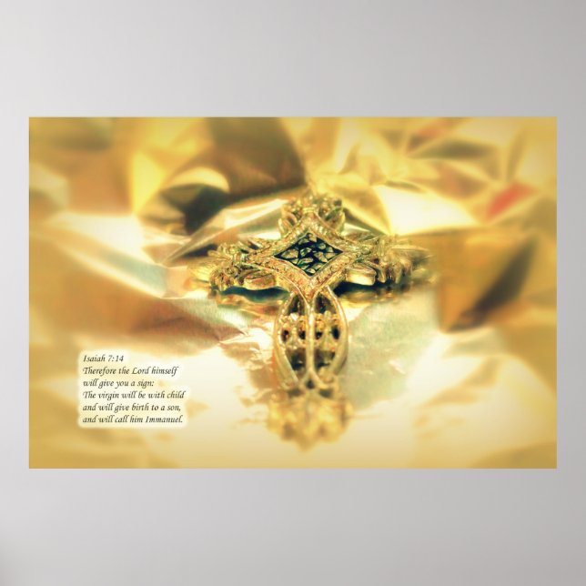 Cross and Bible Quote - Christianity Poster (Front)