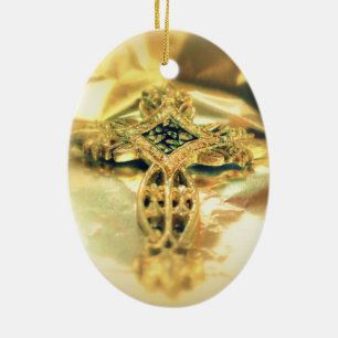 Cross and Bible Quote - Christmas Ceramic Tree Decoration