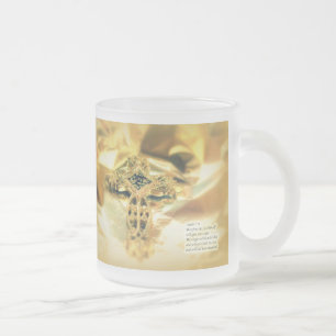 Cross and Bible Quote - Christmas Frosted Glass Coffee Mug