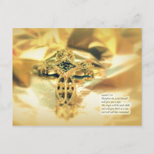 Cross and Bible Quote - Christmas Holiday Postcard